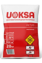 Материал противогололедный Uoksa Актив, эффективность до -30°с Материал противогололедный Uoksa Актив, эффективность до -30°с